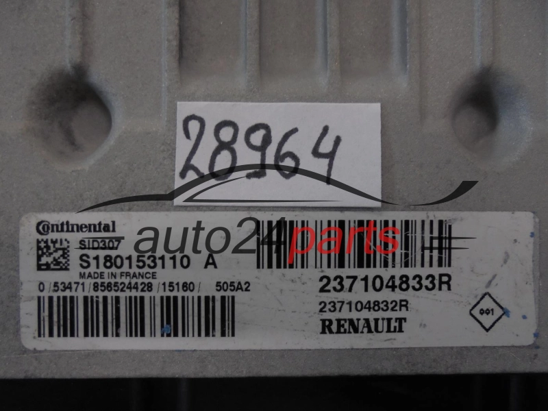 KOMPUTER STEROWNIK SILNIKA RENAULT 237104833R S180153110A SID307