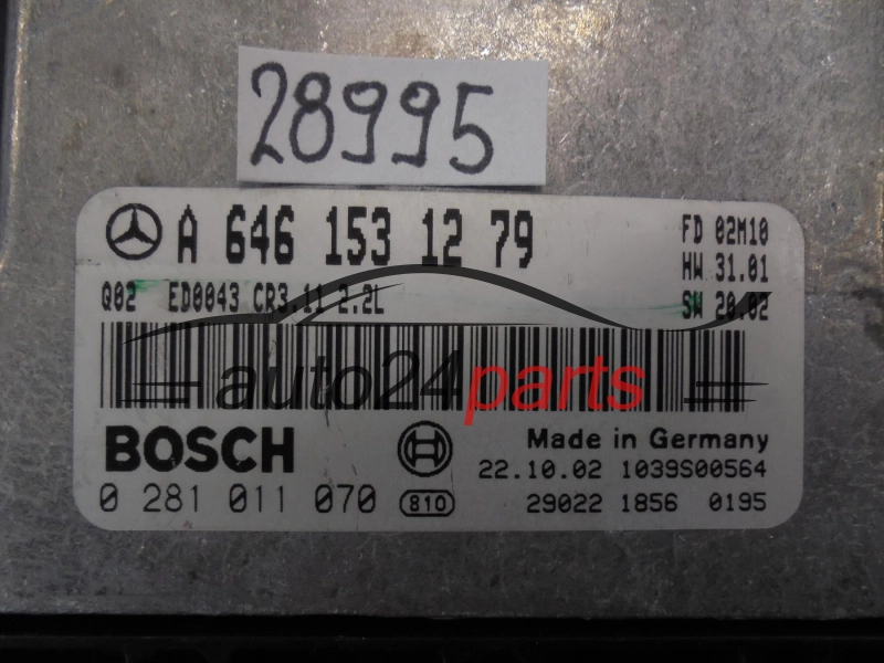 KOMPUTER STEROWNIK SILNIKA MERCEDES BENZ 0281011070 A6461531279 CR3.11