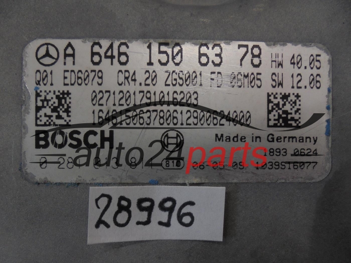 KOMPUTER STEROWNIK SILNIKA MERCEDES SPRINTER 2.2 CDI BOSCH 0 281 013 811, 0281013811, A 646 150 63 78, A6461506378