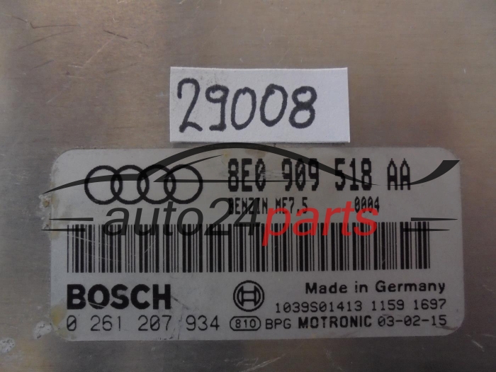 Komputer sterownik silnika Audi 0261207934 8E0909518AA ME7.5