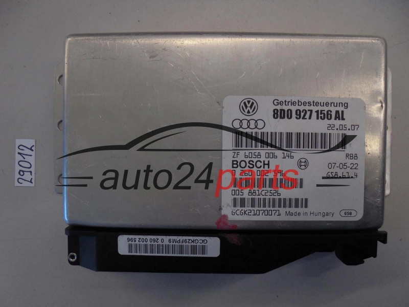 STEROWNIK SKRZYNI AUTOMATYCZNEJ AUDI VOLKSWAGEN BOSCH 0 260 002 596, 0260002596, 8D0 927 156 AL, 8D0927156AL, ZF 6058 006 138, ZF6058006138