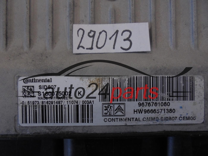 KOMPUTER STEROWNIK SILNIKA PEUGEOT S180075002 K, S180075002K, 9676761080, HW9666571380, SID807