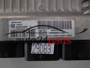KOMPUTER STEROWNIK SILNIKA PEUGEOT S180075002 K, S180075002K, 9676761080, HW9666571380, SID807