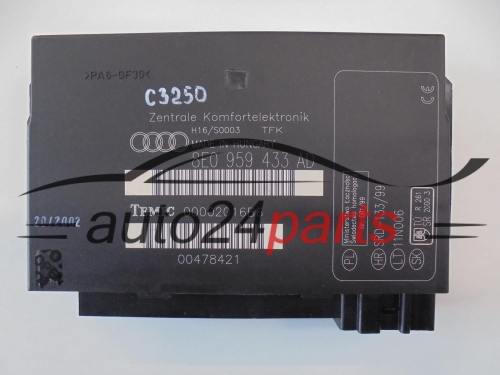 CENTRALKA MODUL STEROWNIK KOMFORTU AUDI 8E0 959 433 AD, 8E0959433AD, TEMIC 00002016B6