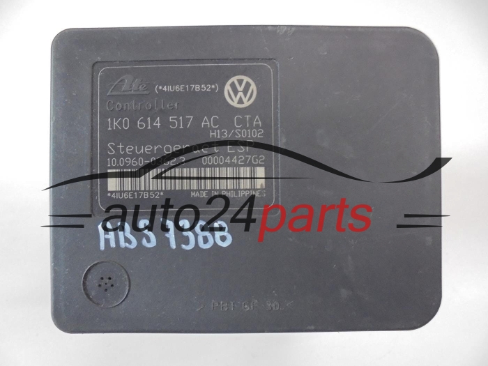 Pompe ABS et calculateur  VOLKSWAGEN AUDI SEAT SKODA 1K0 614 517 AC, 1K0614517AC, ATE 10.0206-0222.4, 10020602224, 10.0960-0362.3, 10096003623