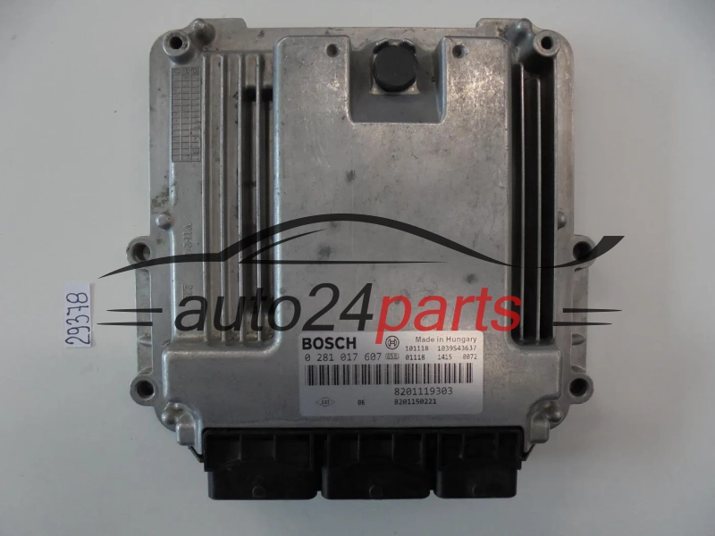 KOMPUTER STEROWNIK SILNIKA RENAULT ESPACE 2.0 DCI BOSCH 0 281 017 607, 0281017607, 8201119303, 8201150221, 1039S43637