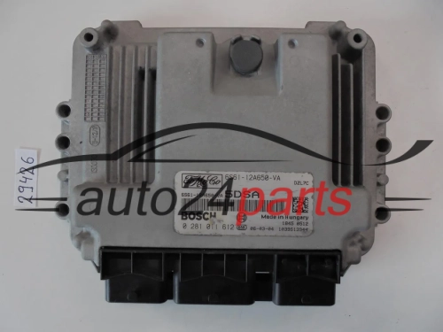 KOMPUTER STEROWNIK SILNIKA FORD FIESTA FUSION 1.6 TDI BOSCH 0 281 011 612, 0281011612, FoMoCo 6S61-12A650-VA, 6S6112A650VA, 5DSA