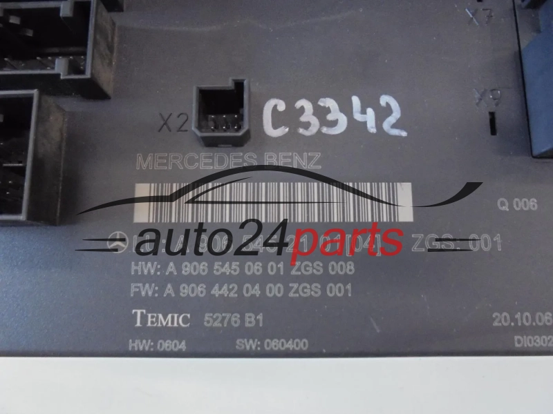 CENTRALKA MODUL STEROWNIK KOMFORTU MERCEDES W906 SPRINTER A9065452101, 9065452101, A 906 545 21 01 (04), HW A9065450601, 9065450601, A 906 545 06 01 SW A9064420400, 9064420400, A 906 442 04 00 TEMIC5276B1