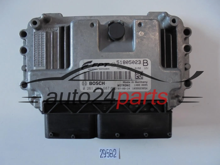 KOMPUTER STEROWNIK SILNIKA FIAT PUNTO, BRAVO 1.4, BOSCH 0 261 201 687, 0261201687, FPT 51805023B