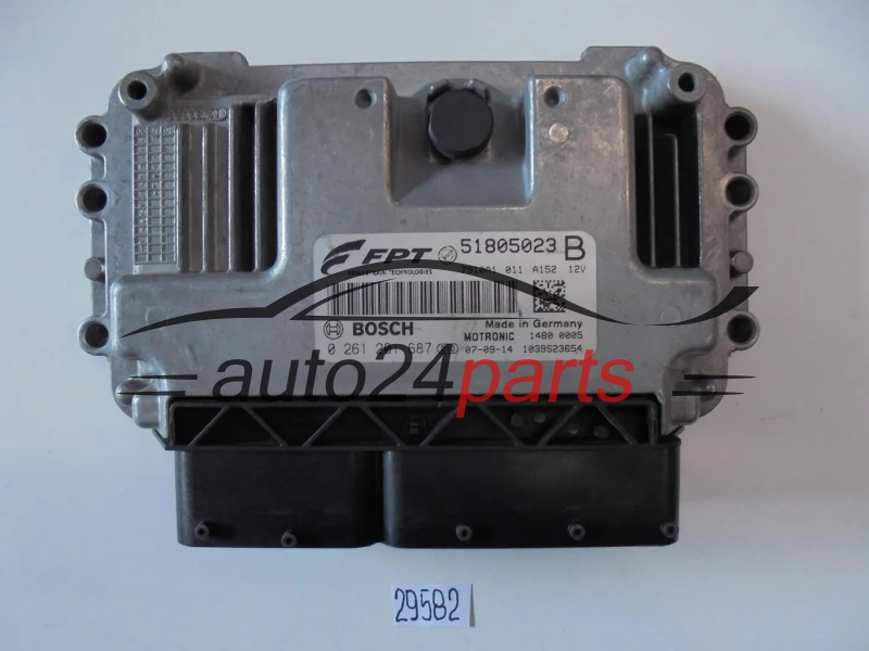 KOMPUTER STEROWNIK SILNIKA FIAT PUNTO, BRAVO 1.4, BOSCH 0 261 201 687, 0261201687, FPT 51805023B