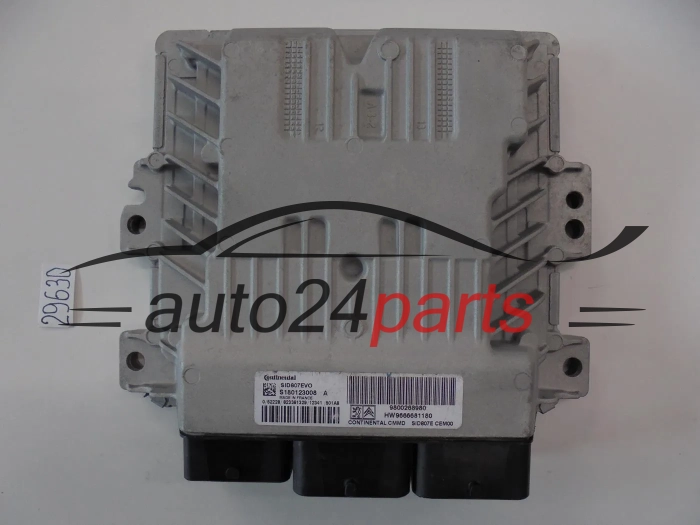 KOMPUTER STEROWNIK SILNIKA CITROEN PEUGEOT 1.6 HDI Continental S180123008 A, S180123008A, 9800268980, HW 9666681180, SID807EVO
