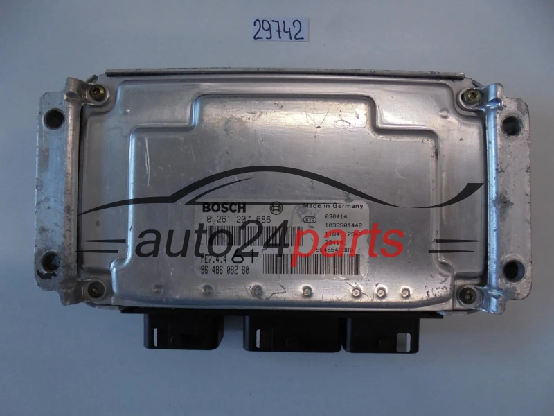 KOMPUTER STEROWNIK SILNIKA CITROEN BERLINGO PEUGEOT PARTNER 1.6 BOSCH 0 261 207 686, 0261207686, 96 486 082 80, 9648608280, ME7.4.4 61