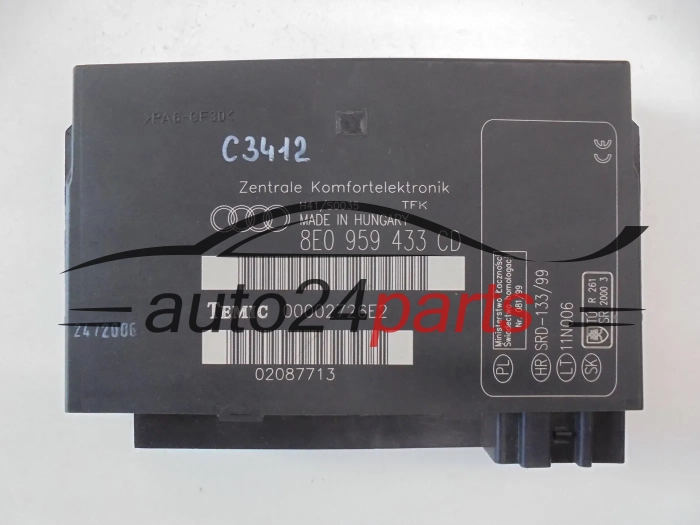 CENTRALKA MODUL KOMFORTU AUDI 8E0959433CD