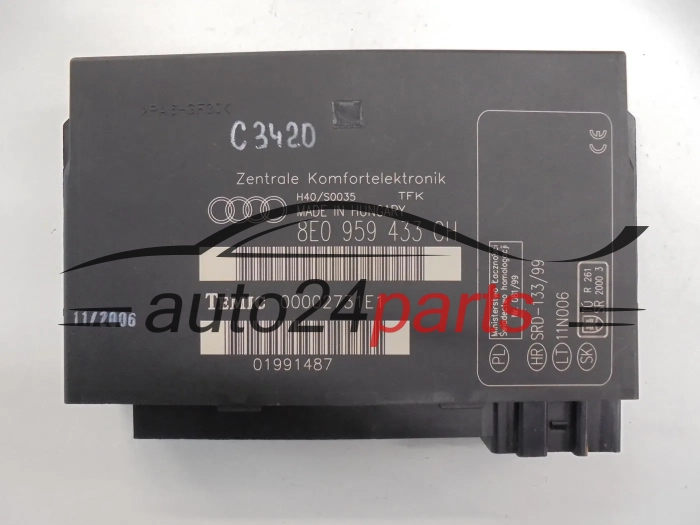 CENTRALKA MODUL STEROWNIK KOMFORTU ZENTRALE KOMFORTELEKTRONIK AUDI A4 8E0959433CH, 8E0 959 433 CH, TEMIC 00002731E1