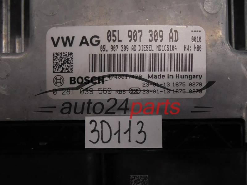KOMPUTER STEROWNIK SILNIKA AUDI 05L907309AD 0281039569