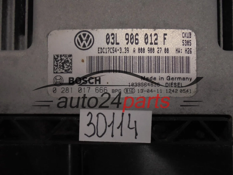 KOMPUTER STEROWNIK SILNIKA VOLKSWAGEN CRAFTER 0281017666 03L906012F
