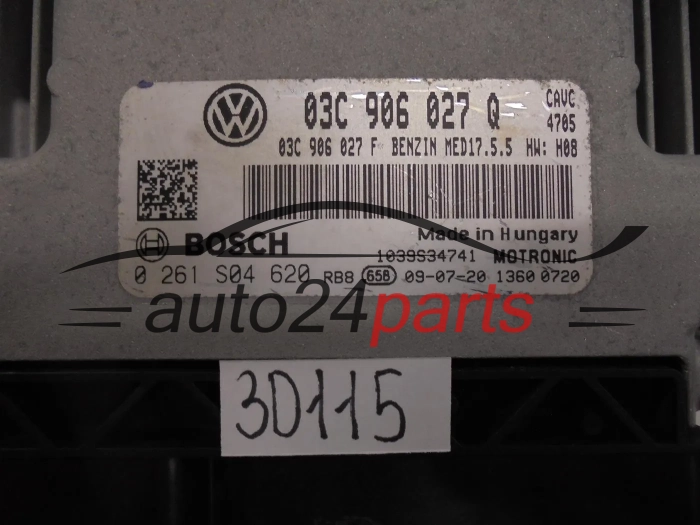KOMPUTER STEROWNIK SILNIKA VOLKSWAGEN 0261S04620 03C906027Q MED17.5.5