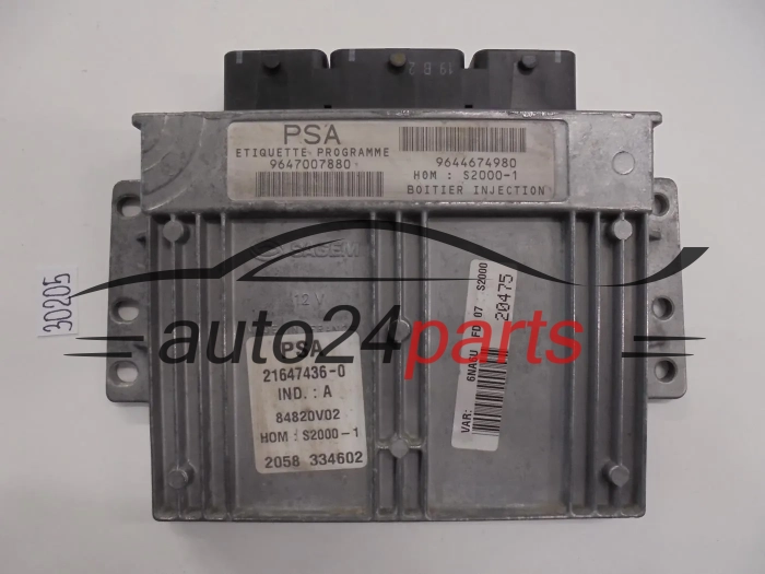 KOMPUTER STEROWNIK SILNIKA CITROEN PEUGEOT 1.8 21647436-0, 9647007880, 9644674980