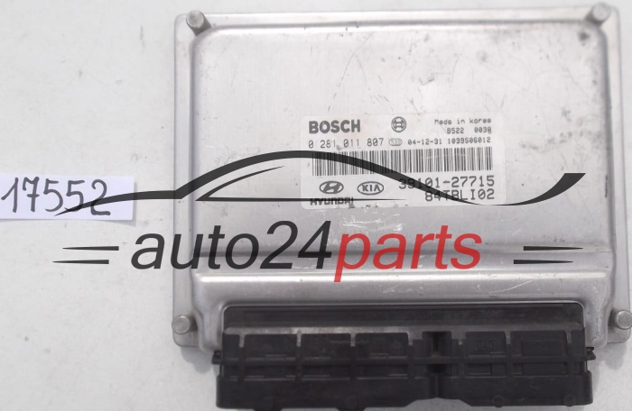 KOMPUTER STEROWNIK SILNIKA HYUNDAI KIA GETZ BOSCH 0 281 011 807, 0281011807, 39101-27715, 3910127715