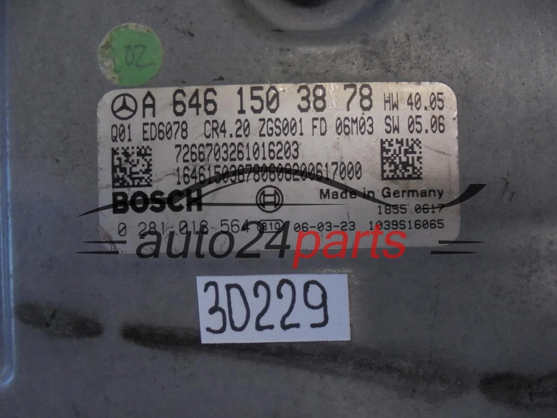 KOMPUTER STEROWNIK SILNIKA MERCEDES BENZ 0281013564 A6461503878