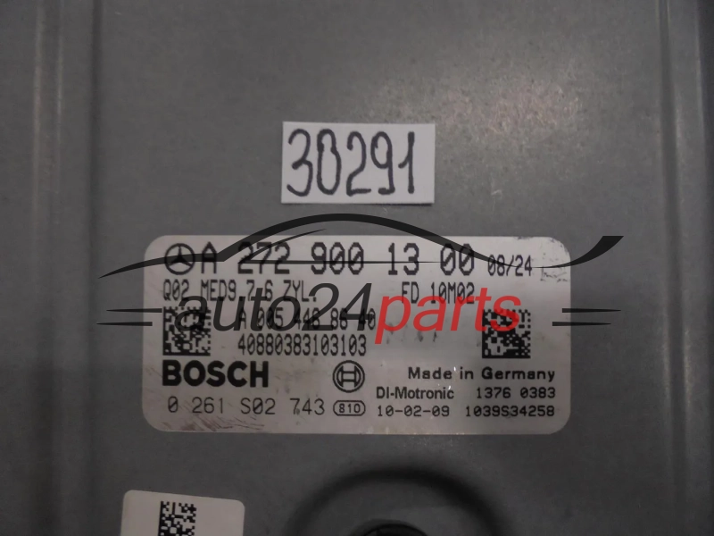 KOMPUTER STEROWNIK SILNIKA MERCEDES BENZ 0261S02743 A2729001300  MED9.7