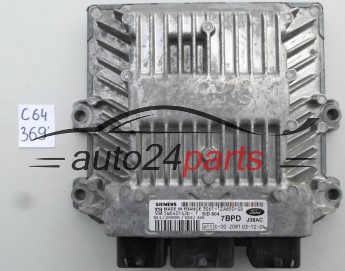 CENTRALITA DE MOTOR FORD 1.4 TDCI 5WS40142D-T, 5WS40142DT, 3S61-12A650-GD, 3S6112A650GD, SID 804