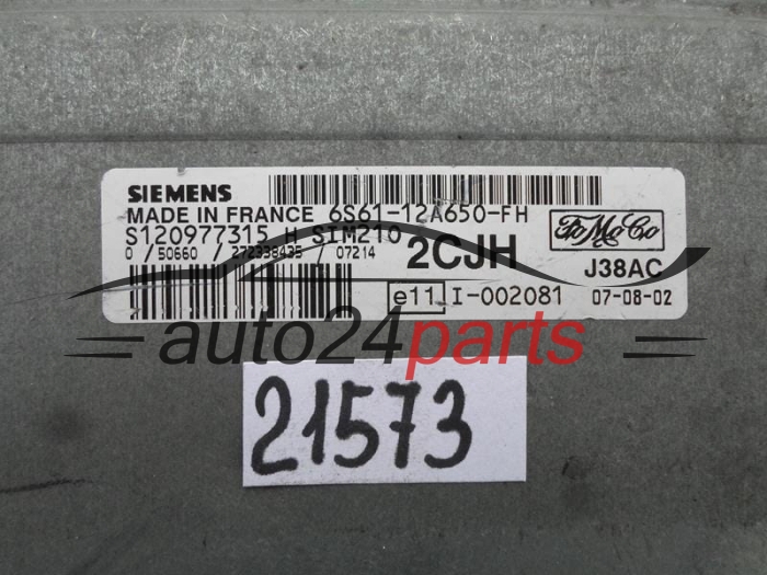 FORD FIESTA SIEMENS S120977315 H, S120977315H, FoMoCo 6S61-12A650-FH, 6S6112A650FH, 2CJH