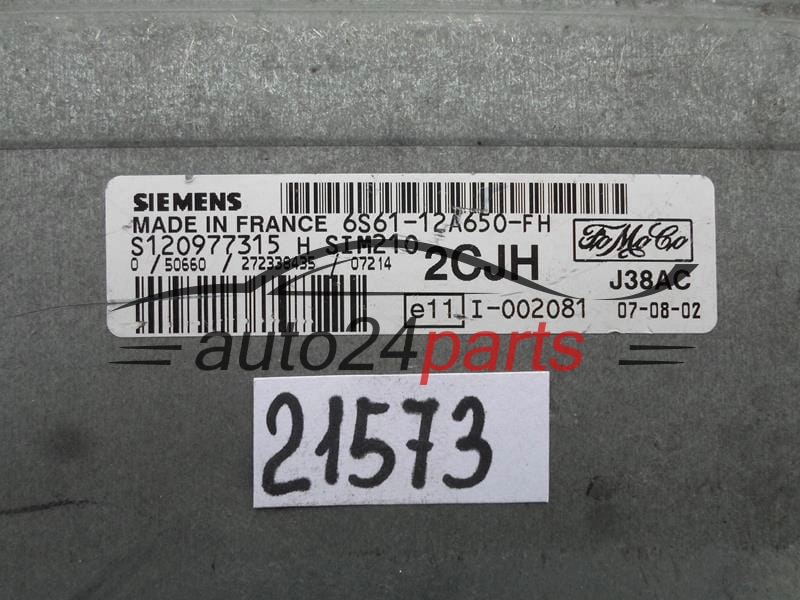 FORD FIESTA SIEMENS S120977315 H, S120977315H, FoMoCo 6S61-12A650-FH, 6S6112A650FH, 2CJH