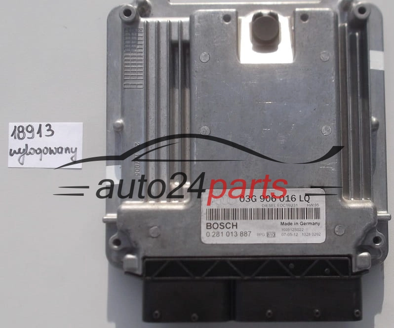 KOMPUTER STEROWNIK SILNIKA AUDI A4 2.0 TDI BOSCH 0 281 013 887,  03G 906 016 LQ