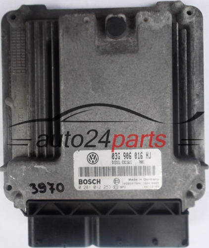 MOTORSTEUERGERÄT ECU STEUERGERAT VW VOLKSWAGEN GOLF 2.0 TDI BKD 03G906016HJ, 03G 906 016 HJ BOSCH 0281012253, 0 281 012 253 DIESEL EDC16U1 7001 1039S07904