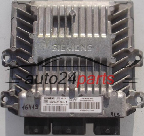 CALCULATEUR MOTEUR CITROEN C3 SIEMENS 5WS40106I-T, 5WS40106IT, SW9656109980, HW9647423380