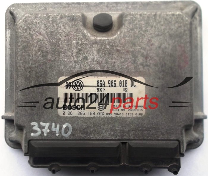 MOTORSTEUERGERÄT ECU STEUERGERAT VW VOLKSWAGEN GOLF BORA 2.0 06A906018DC, 06A 906 018 DC BOSCH 0261206180, 0 261 206 180 BENZIN V02 26SA5615