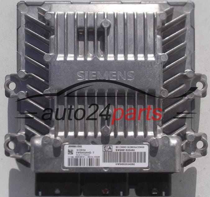 ECU CENTRALITA DE MOTOR CITROEN PEUGEOT 2.0 HDI SIEMENS VDO 5WS40264E-T, 5WS40264ET, SW9661835480, HW9655534080, SID803A 