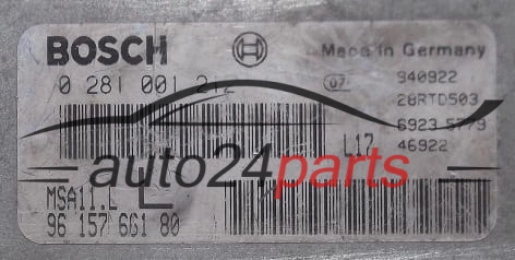 KOMPUTER STEROWNIK SILNIKA CITROEN PEUGEOT  BOSCH 0 281 001 212, 0281001212, 96 157 661 80, 9615766180