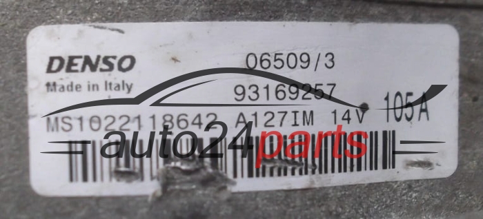 Alternador 1.9 CDTI OPEL ZAFIRA VECTRA SIGNUM DENSO MS1022118642, 93169257