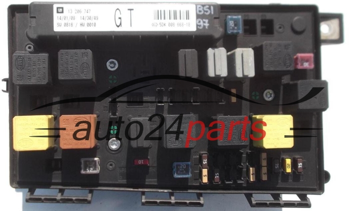 BOITE ELECTRIQUE A RELAIS ET FUSIBLE OPEL GM 13 206 747 GT HELLA 5DK 008 668-18