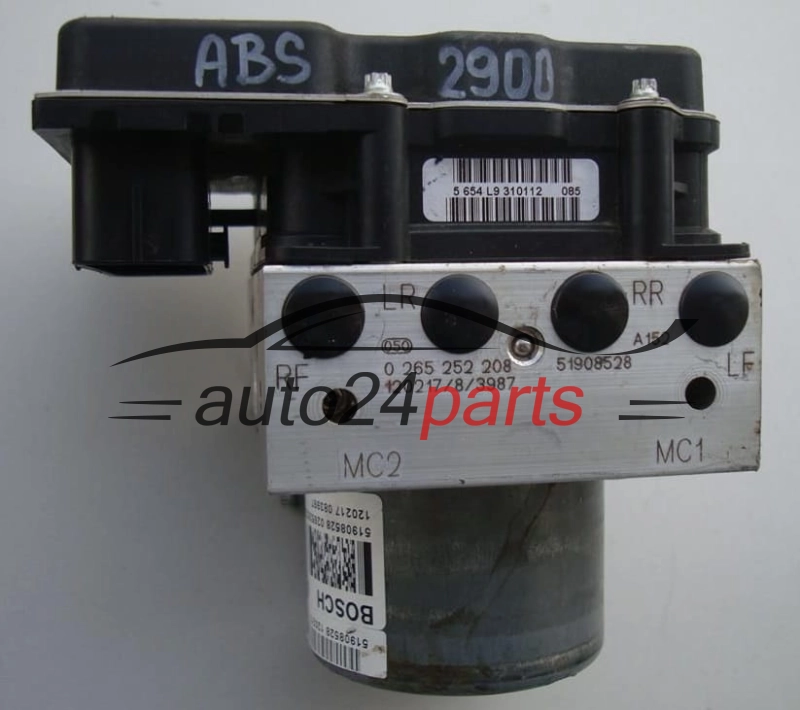ABS POMPA I STEROWNIK FIAT 500 BOSCH 0 265 252 208, 0265252208, 51908528, 0265951941