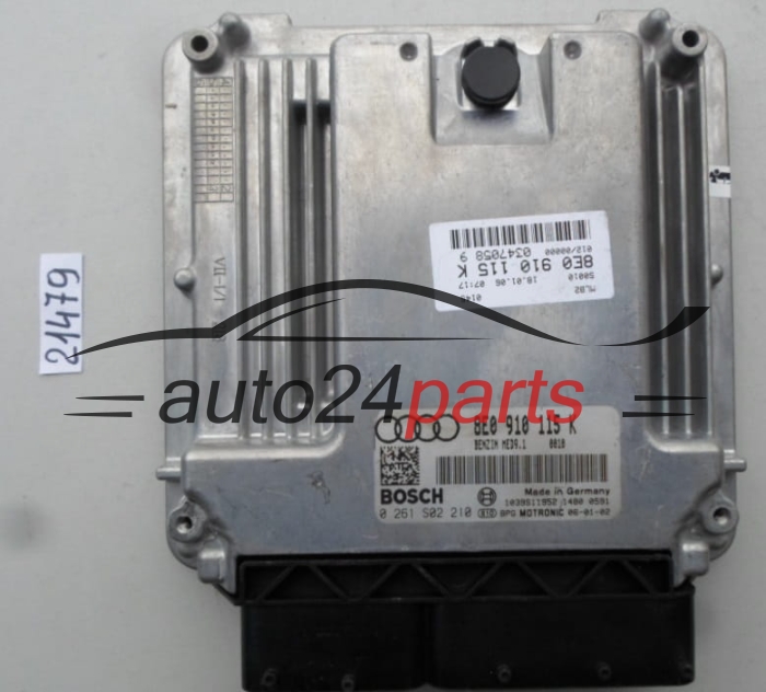MOTORSTEUERGERÄT ECU STEUERGERAT AUDI A4 2.0 TFSI BOSCH 0 261 S02 210, 0261S02210, 8E0 910 115 K, 8E0910115K, MED9.1