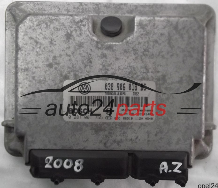 MOTORSTEUERGERÄT ECU STEUERGERÄT SKODA OCTAVIA 1.9 TDI 038906018BC, 038 906 018 BC, BOSCH 0 281 001 755, 0281001755 