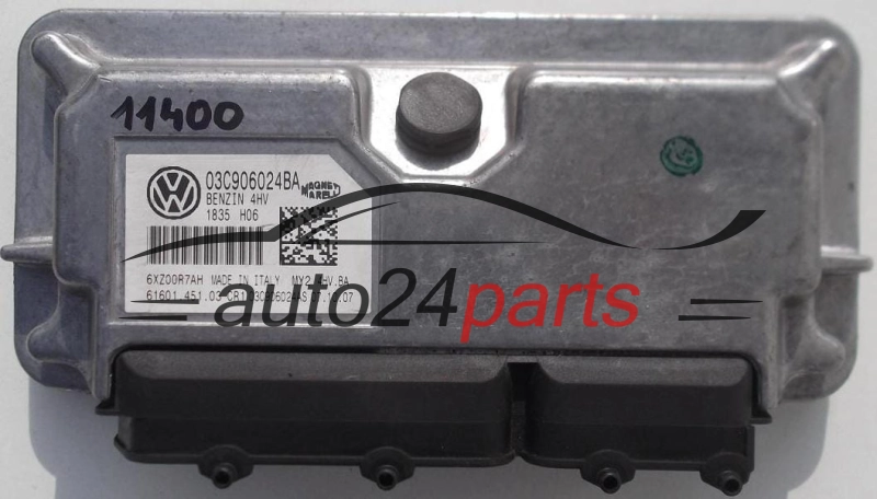 KOMPUTER STEROWNIK SILNIKA VOLKSWAGEN SEAT IBIZA 1.4 MAGNETI MARELLI MY2 4HV.BA, MY24HVBA, 03C 906 024 BA, 03C906024BA, 03C 906 024 AS, 03C906024AS, 61601.451.03, 6160145103 