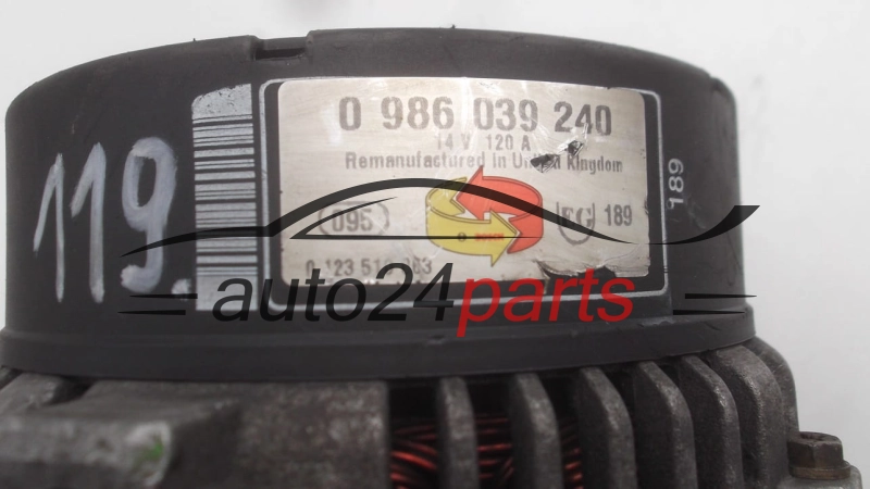 ALTERNATOR 2.2 X22XE OPEL OMEGA B VECTRA B FRONTERA BOSCH 0123510063, 0986039240, 120A