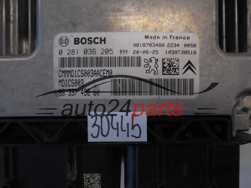 KOMPUTER STEROWNIK SILNIKA CITROEN PEUGEOT 0281036205 9833749880