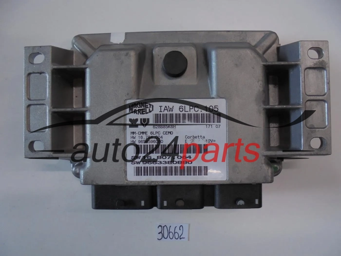 KOMPUTER STEROWNIK SILNIKA PEUGEOT 207 1.4 MAGNETI MARELLI IAW 6LPC.105, IAW6LPC105, HW 16784004, 9654596080, SW 16807064, 9663380880