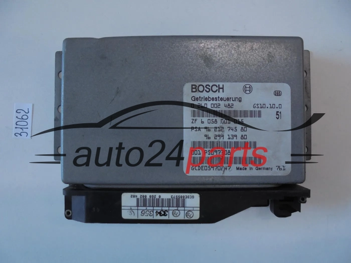 STEROWNIK SKRZYNI AUTOMATYCZNEJ PEUGEOT 406 2.0 BOSCH 0 260 002 482, 0260002482, ZF 6 058 001 015, 6058001015, PSA 96 212 745 80, 9621274580