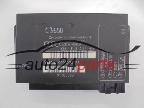 CENTRALKA MODUL STEROWNIK KOMFORTU AUDI 8E0 959 433 BD, 8E0959433BD