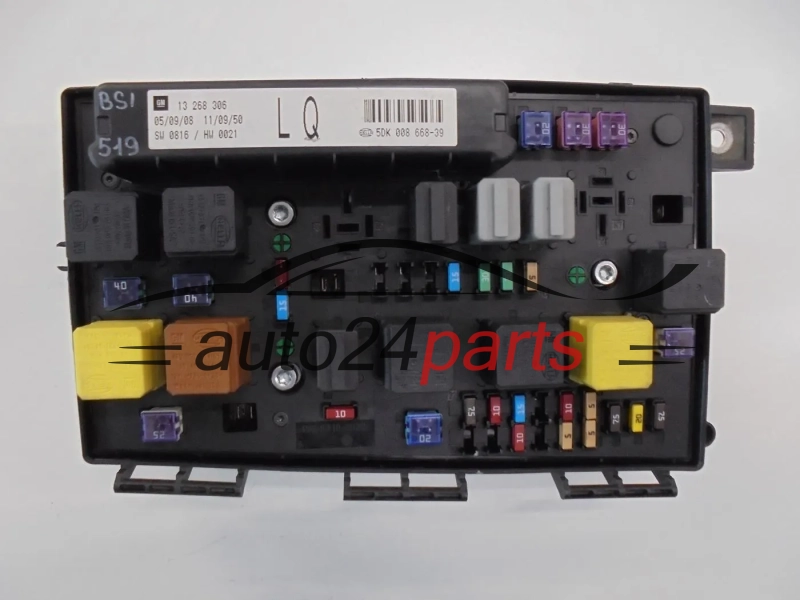 SKRZYNKA ELEKTRYCZNA PRZEKAŻNIKÓW I BEZPIECZNIKÓW MODUŁ NADWOZIA CENTRALKA KOMFORTU BSI OPEL ASTRA ZAFIRA 1.9 CDTI 13 268 306 LQ, 13268306, 5DK 008 668-39, 5DK008668-39