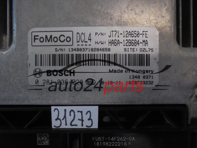 KOMPUTER STEROWNIK SILNIKA FORD 0281036028 JT71-12A650-FE JT7112A650FE