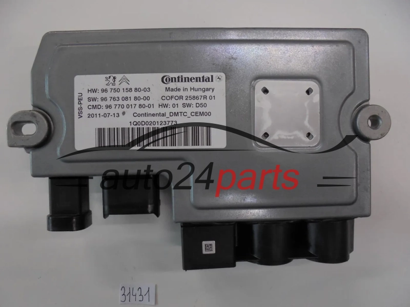 KOMPUTER STEROWNIK START-STOP CITROEN PEUGEOT CONTINENTAL HW 96 750 158 80-03, 9675015880, 967501588003, SW 96 763 081 80-00, 9676308180, 967630818000, CMD 96 770 017 80-01, 9677001780, 967700178001