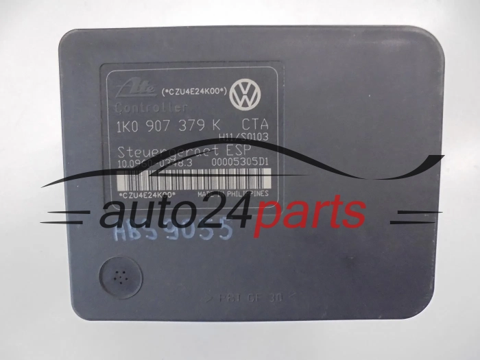 Pompe ABS et calculateur AUDI SEAT SKODA VOLKSWAGEN 1K0 614 517 H, 1K0614517H, ATE 10.0206-0106.4, 10020601064, 1K0 907 379 K, 1K0907379K, 10.0960-0348.3, 10096003483