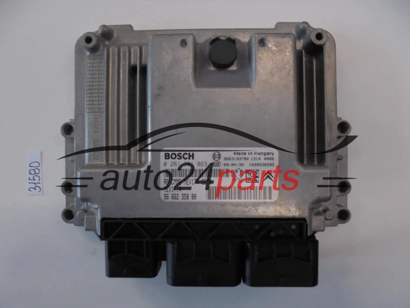 KOMPUTER STEROWNIK SILNIKA PEUGEOT 308 1.4 16V BOSCH 0 261 201 863, 0261201863, 96 662 358 80, 9666235880, 9663193780, MEV17.4
